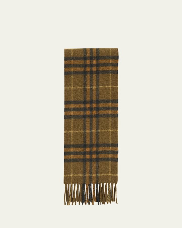 Men's Cashmere Check Scarf